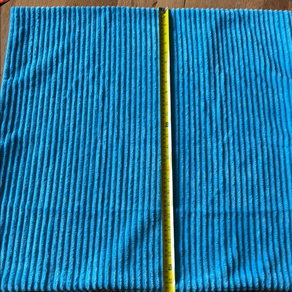 26 X 26” Channeled Velvet Pillow Cover In Vibrant Blue Ribbed Fabric
